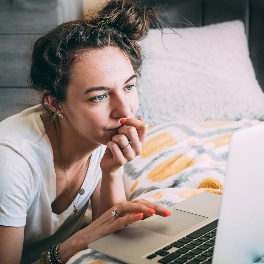 woman emailing deceased loved one is a healthy coping mechanism