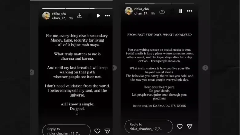 Instagram stories against the black background