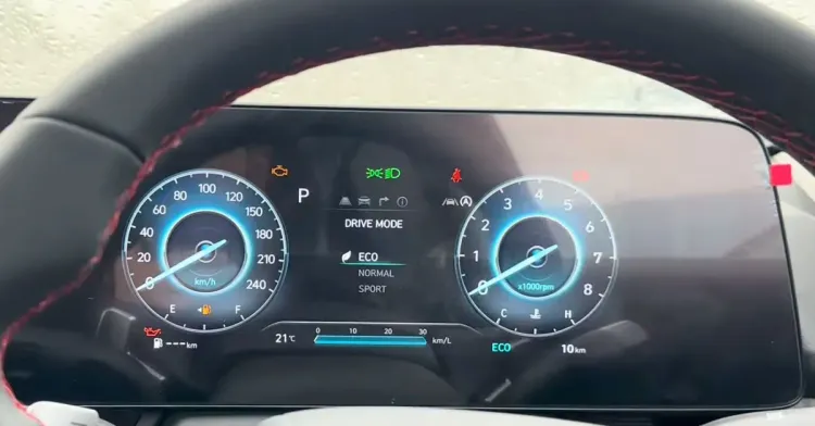 new hyundai verna facelift digital instrument cluster