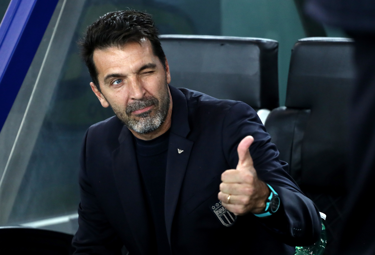 UDINE, ITALY - OCTOBER 14: Gianluigi Buffon, Head of Delegation of Italy, looks on prior to the FIFA World Cup 2026 qualifier match between Italy and Israel at Stadio Friuli on October 14, 2025 in Udine, Italy. (Photo by Marco Luzzani/Getty Images)