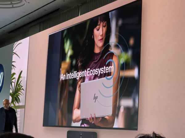 HP combined updated commercial AI PCs with a new on-device AI system that makes it simple to interact with their devices and manage them at scale. (Image credit: Anuj Bhatia/Indian Express)