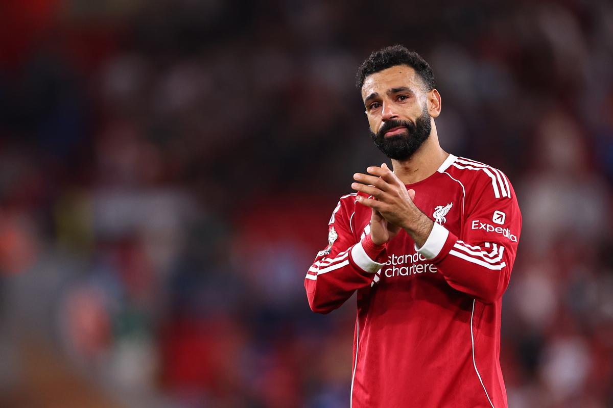 See You Again: An emotional Mohamed Salah applauds Liverpool fans with teary eyes as they sing Diogo Jota's song at full time during a Premier League match.