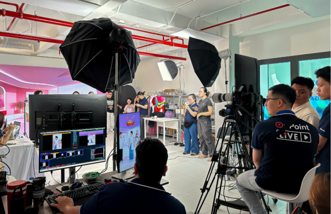 The OnPoint Live team coordinating livestream operations. Photo courtesy of OnPoint