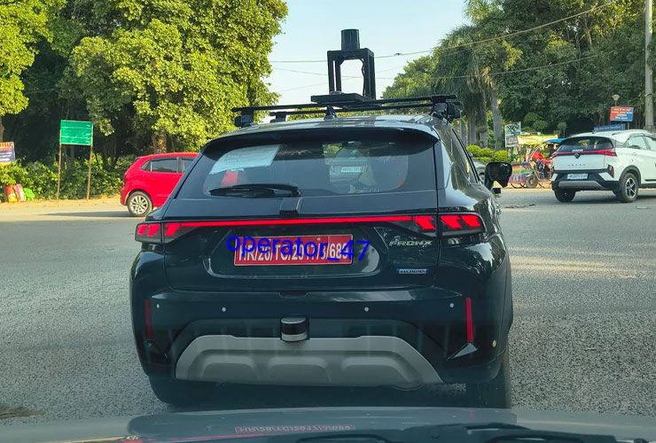 maruti fronx hybrid spotted testing