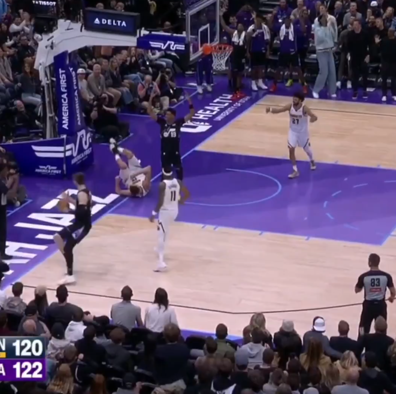 Nikola Jokic flop Ace Bailey Nuggets Jazz