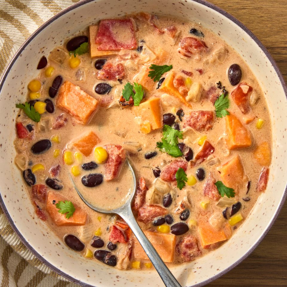 Recipe image of 20-Minute Black Bean Soup Credit: Photographer: Jen Causey, Food Stylist: Emily Nabors Hall, Prop Stylist: Julia Bayless.