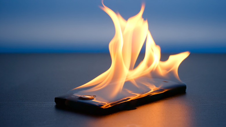 Smartphone on fire
