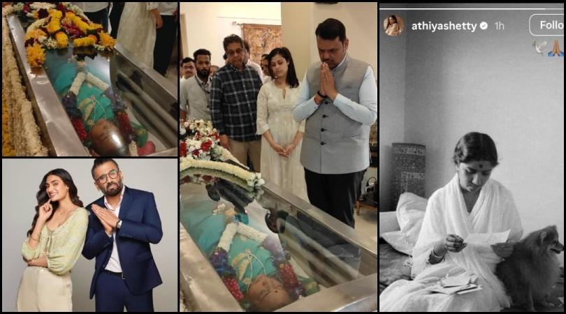Athiya Shetty shares Lata Mangeshkar photo instead of Asha Bhosle, gets trolled; singer's mortal remains reach residence