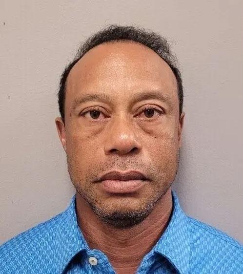 This handout photo provided by the Martin County Sheriffs Office shows Tiger Woods, in Stuart, Fla., Friday, March 27, 2026. Photo by Martin County Sheriffs Office via AP