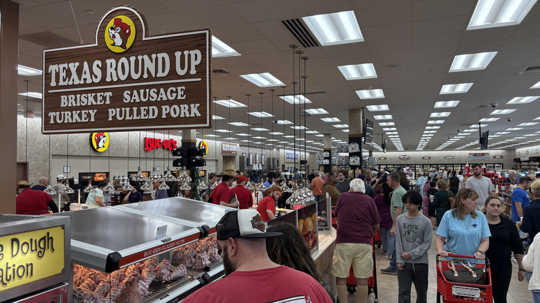View inside a Buc-ee's location with a large number of customers.