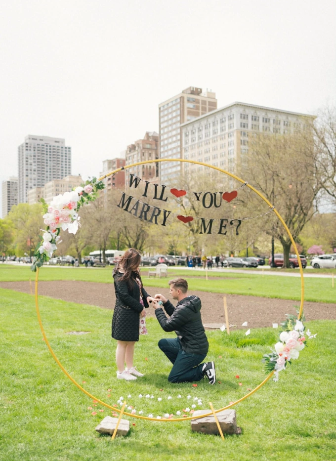 Alec proposed to Luyen at a park near his home in Chicago in May 2025. Photo: Provided by the character