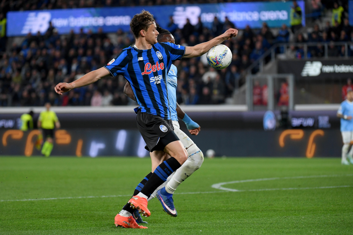 BERGAMO, ITALY - APRIL 22: Giorgio Scalcini of Atalanta BC during the Coppa Italia semi-final match between Atalanta BC and SS Lazio at New Balance Arena on April 22, 2026 in Bergamo, Italy. (Photo by Marco Rosi - SS Lazio/Getty Images)
