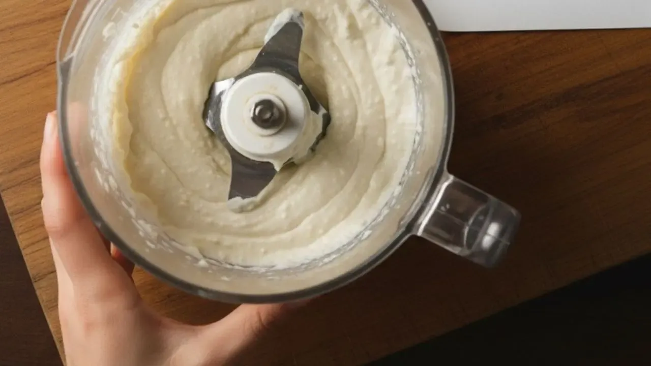 almond paste blending in mixer