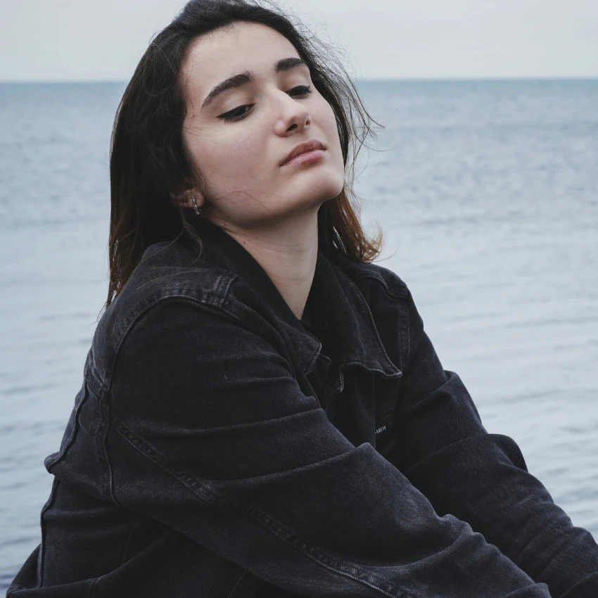 Woman at peace developing psychic ability