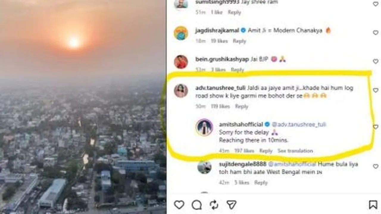 BJP Amit shah social media reply to women who are waiting for road show west bengal election 2026