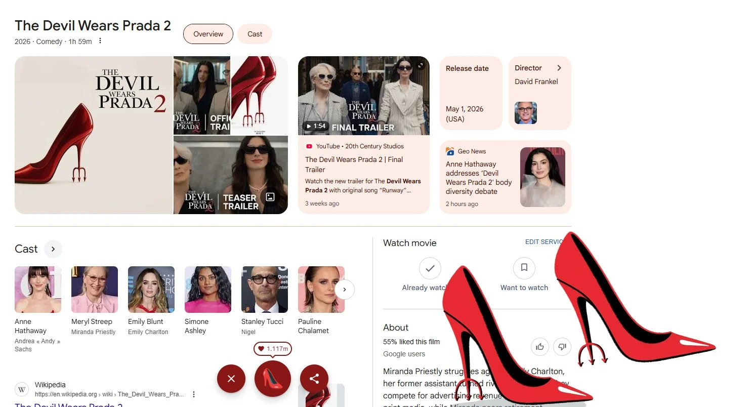 Google grabs attention with funky ‘Devil Wears Prada 2’ motion graphics