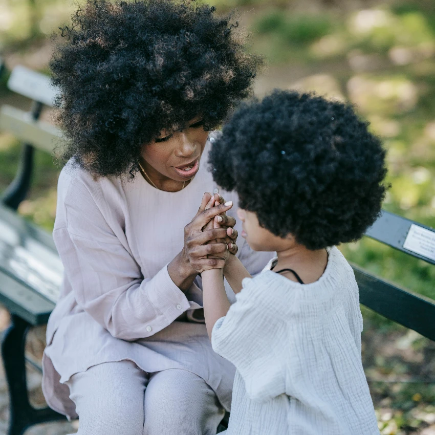 mom gentle parenting her kid