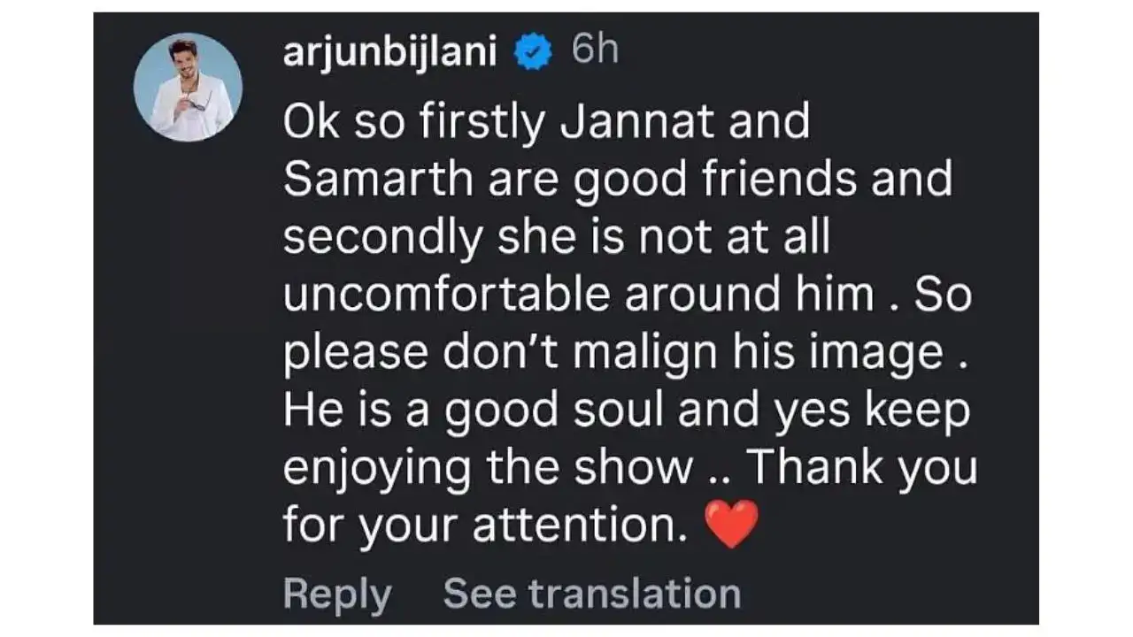 Arjun Bijlani defends Samarth Jurel, reacts to the controversy