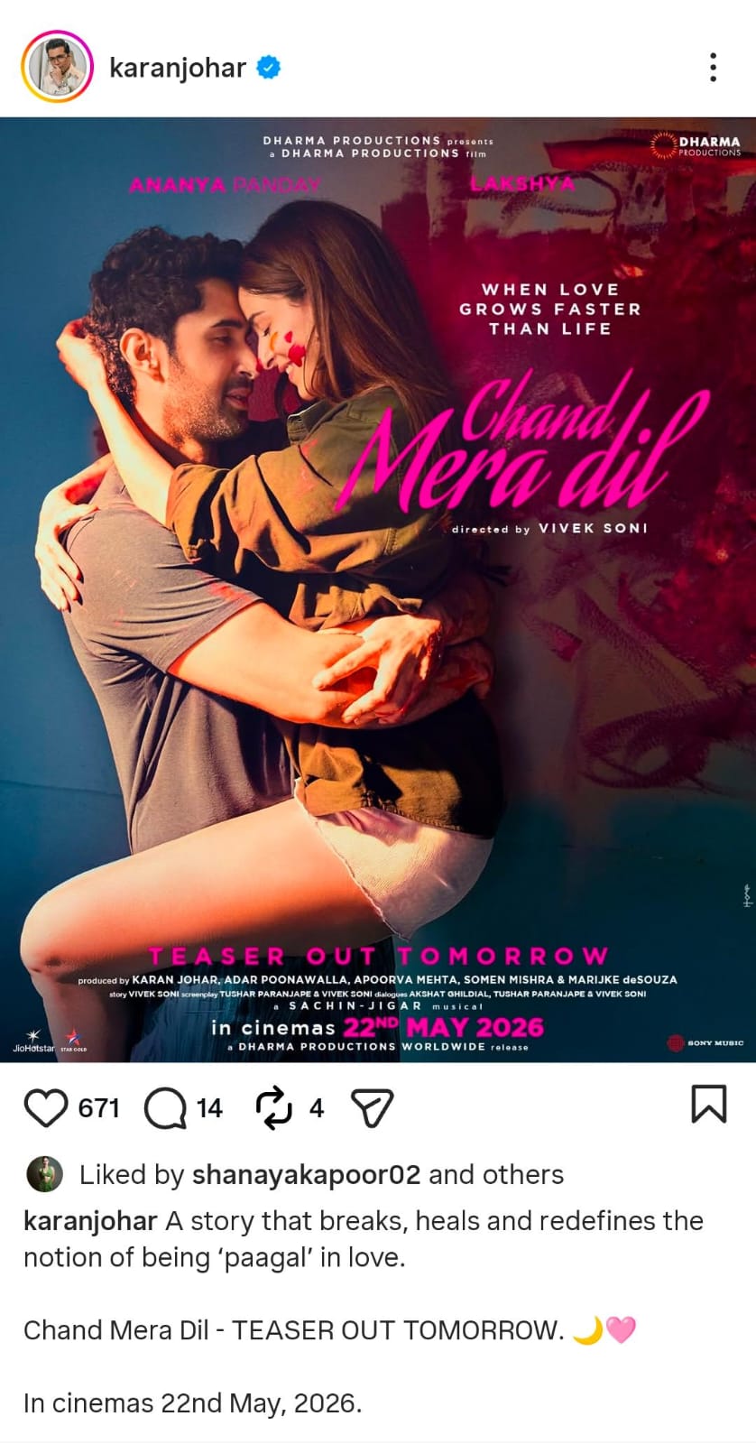 Chand Mera Dil finally gets release date