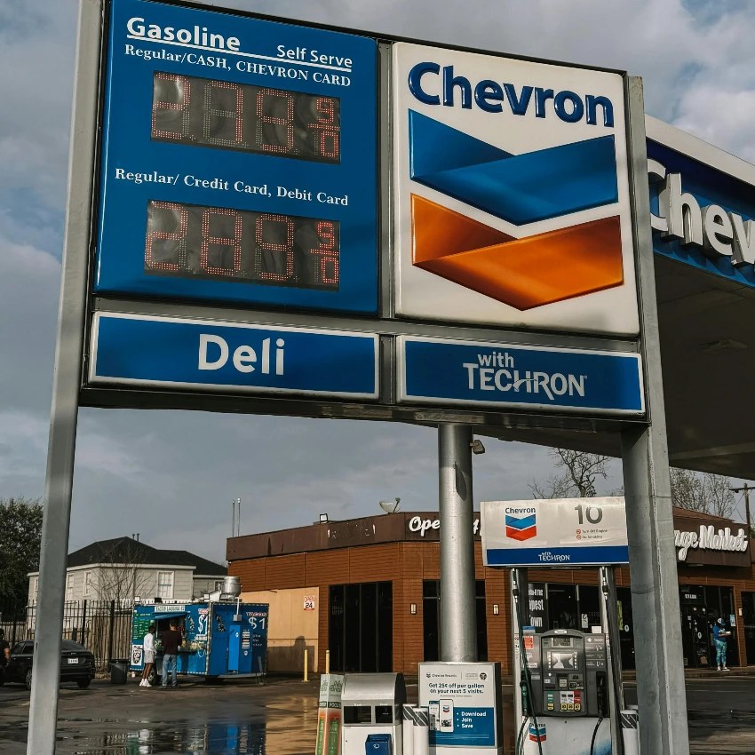 gas prices at chevron station