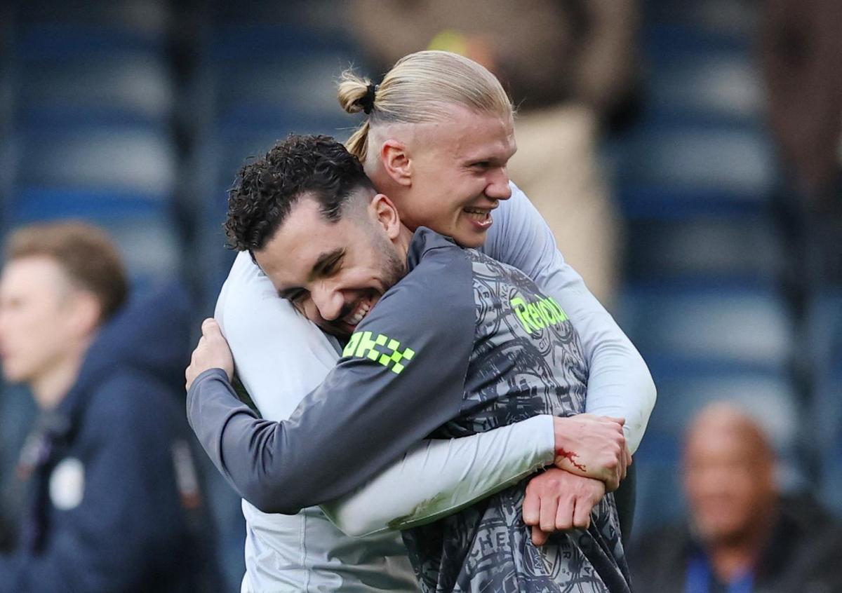 Rayan Cherki set up the goals for Nico O’Reilly and Marc Guehi.