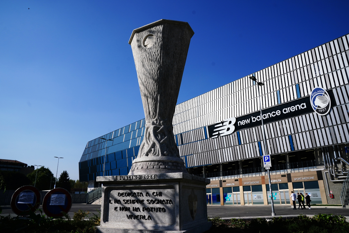 BERGAMO, ITALY - APRIL 11: General view outside the stadium prior to the Serie A match between Atalanta BC and Juventus at Gewiss Stadium on April 11, 2026 in Bergamo, Italy. (Photo by Pier Marco Tacca/Getty Images)