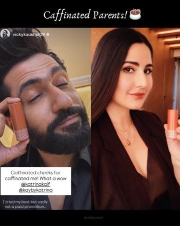 Vicky Kaushal turns pookie pati for Katrina Kaif, endorses her makeup brand; Katrina calls him 'decafinated dad'