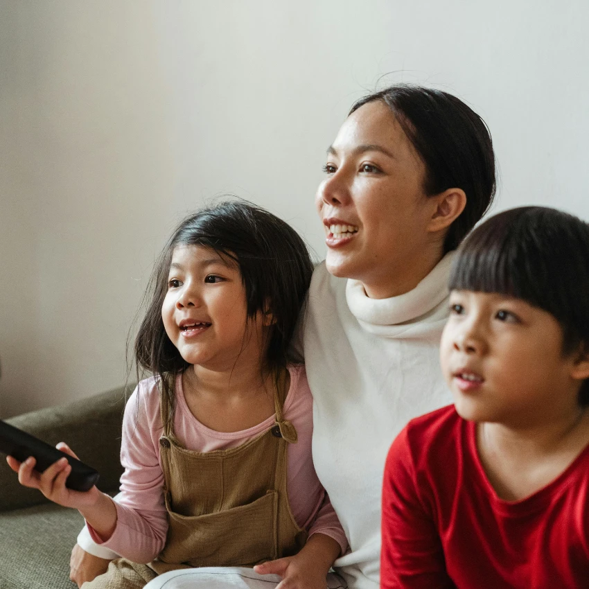 mom monitoring what her kids watch on tv