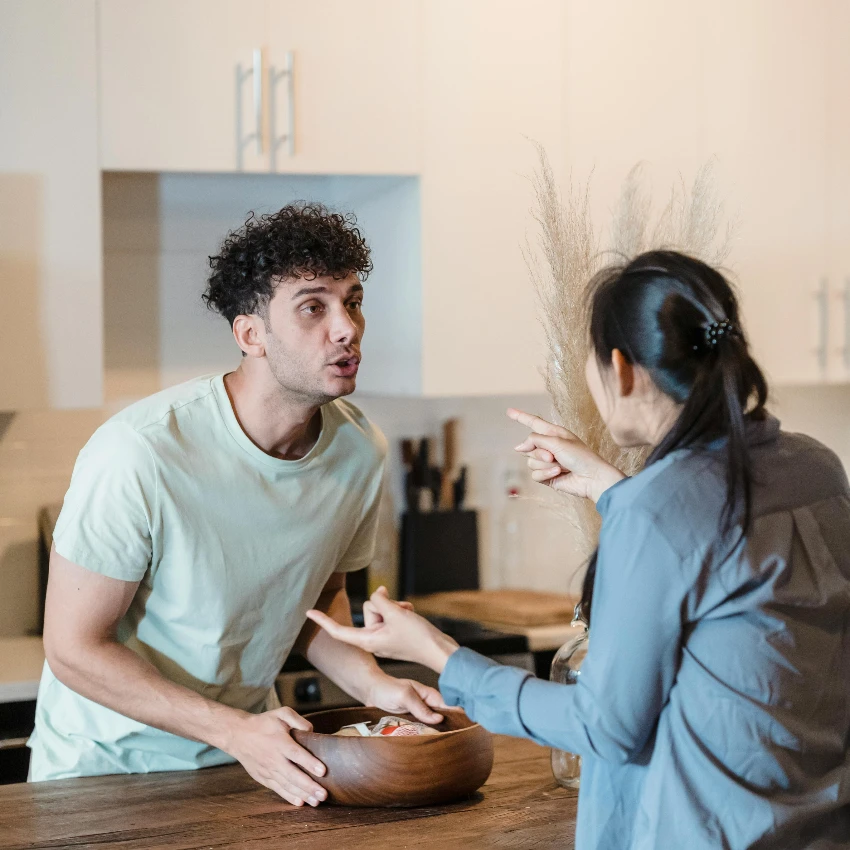 husband and wife arguing about money from her sister