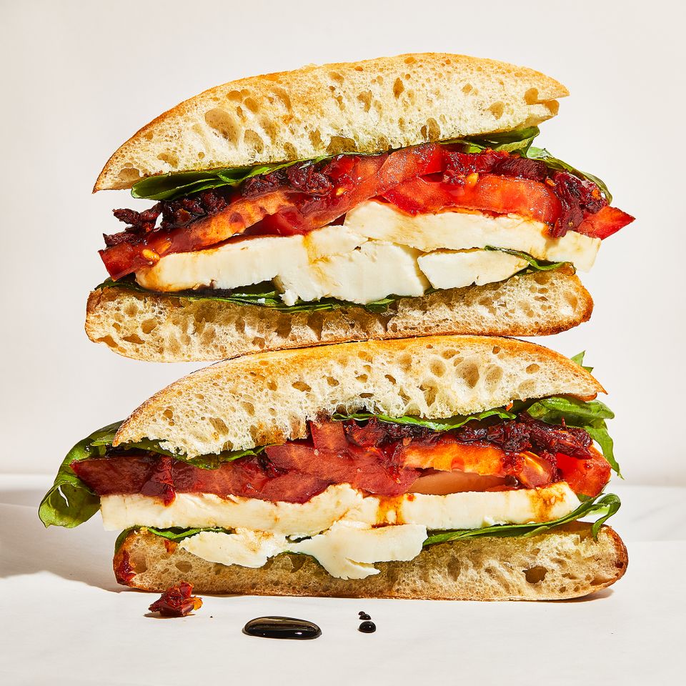 Caprese Sandwich Credit: Photographer / Jennifer Causey, Food Stylist / Karen Rankin, Prop Stylist / Christine Keely