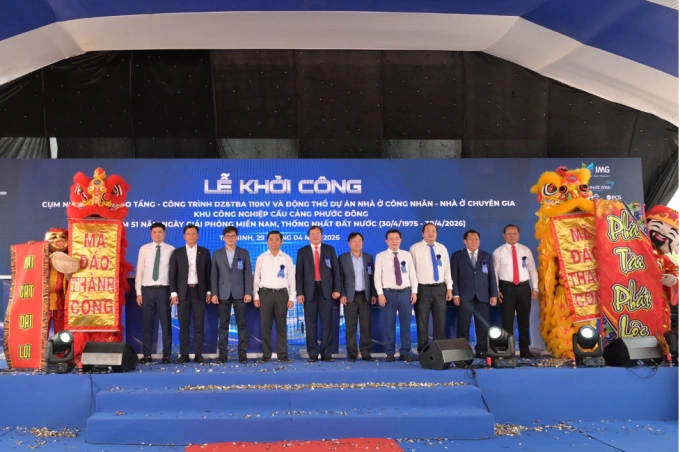Groundbreaking ceremony attended by partners and investors on April 29. Photo courtesy of IMG Phuoc Dong JSC