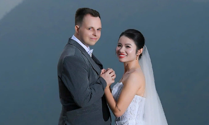 Thuy An took wedding photos with her husband in SaPa, early 2026. Photo provided by family