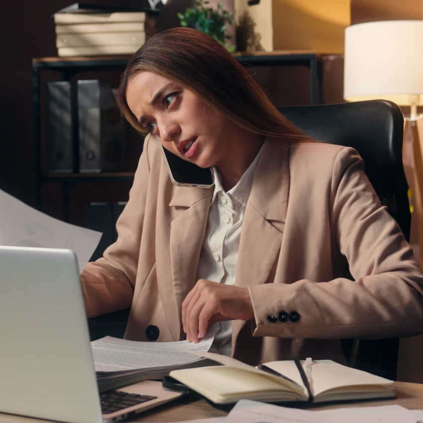 woman stressed handling workload by herself won't ask for help
