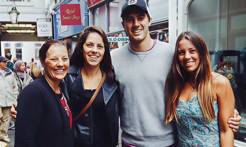 Pat Cummins with his mother and siblings