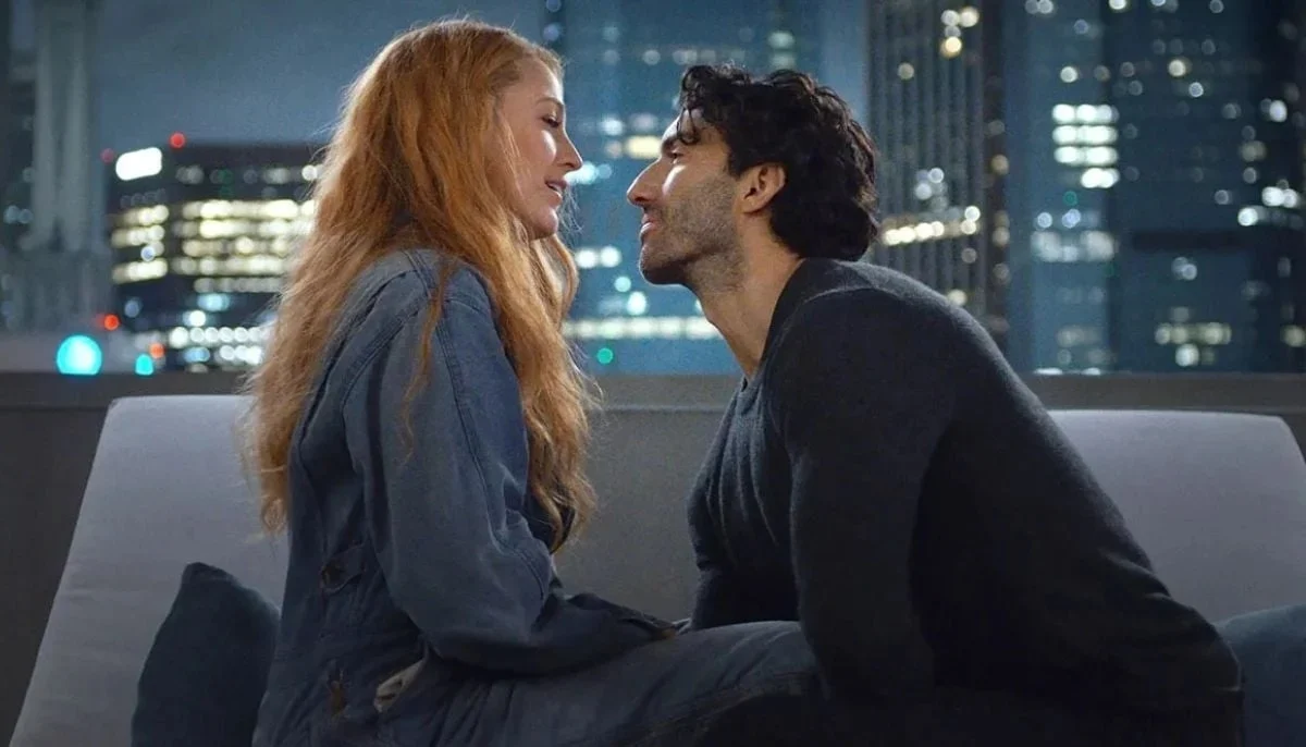 Blake Lively and Justin Baldoni on the set of It Ends With Us.