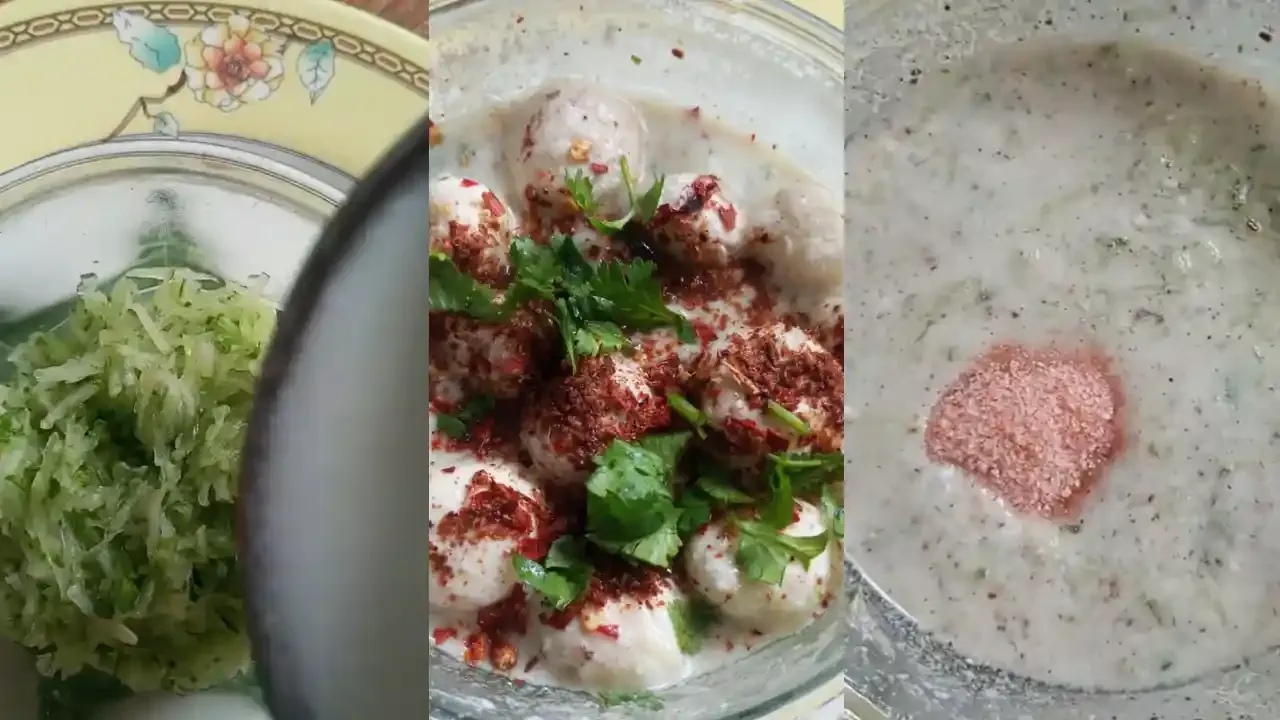 Healthy cucumber and makhana raita preparation featuring grated cucumber, roasted foxnuts, and aromatic spices for a cooling summer side.