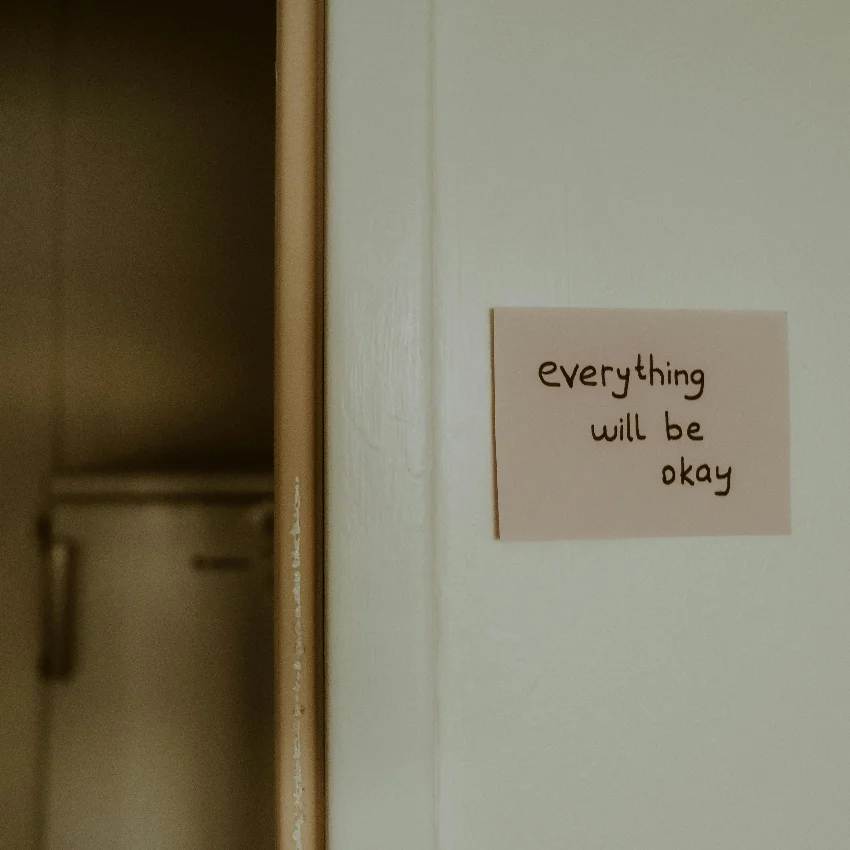 affirmation note on the wall