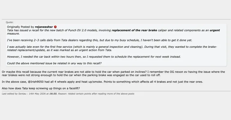 team bhp post on tata recall