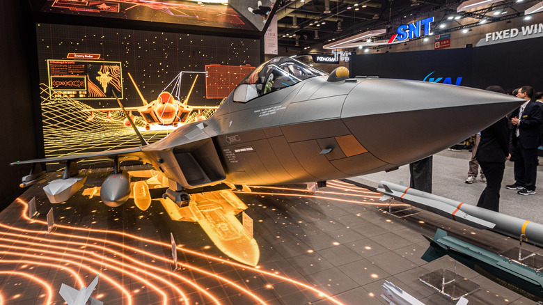 The KAI KF-21 Boramae next-generation multirole righter on display