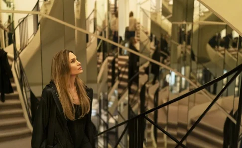 Angelina Jolie on the set of Couture.