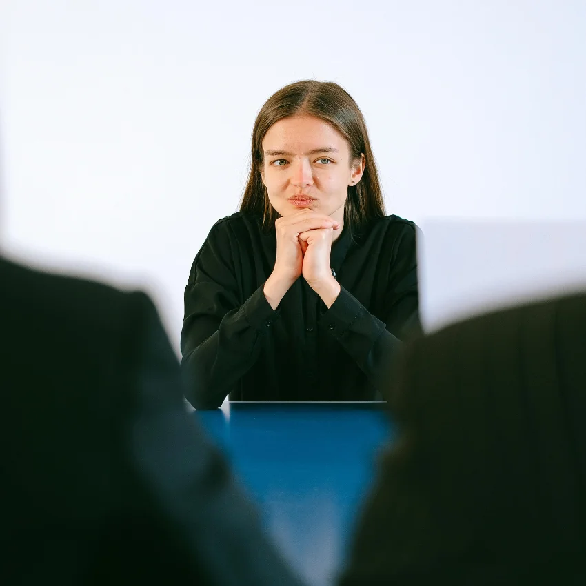 recent graduate nervous in a job interview