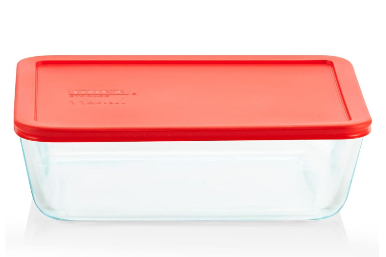 Pyrex Simply Store Glass Food Storage Container Snug Fit Credit: Amazon