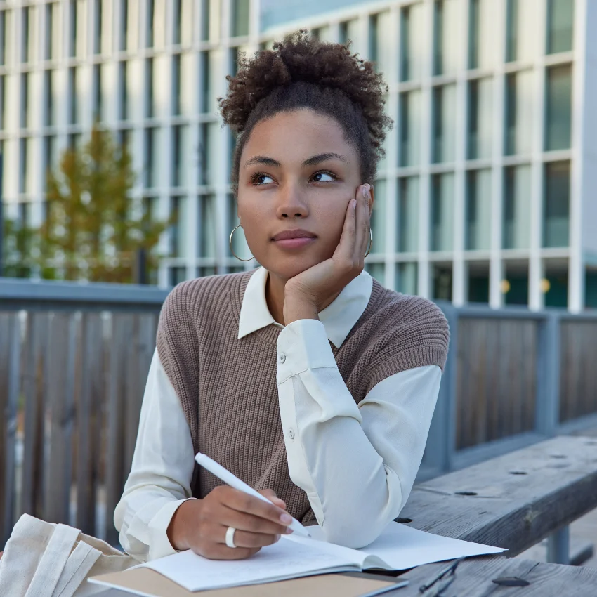 you can imagine your best life into existence according to a new brain study woman writing gets specific about what she wants