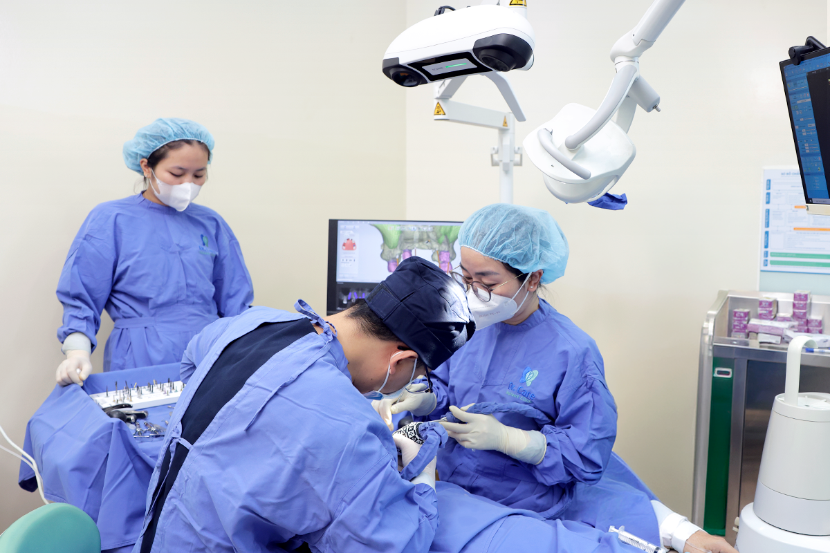 Implant placement surgery at Dr. Care. Photo courtesy of Dr. Care Implant Clinic
