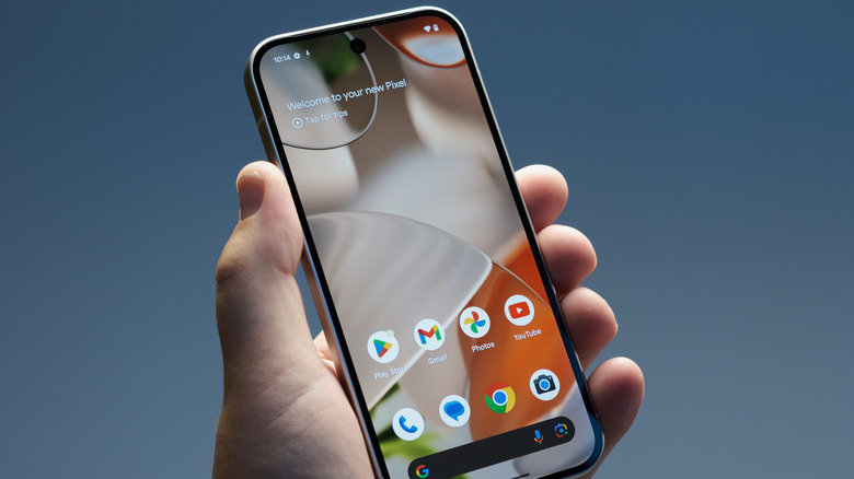 Person holding a Pixel smartphone
