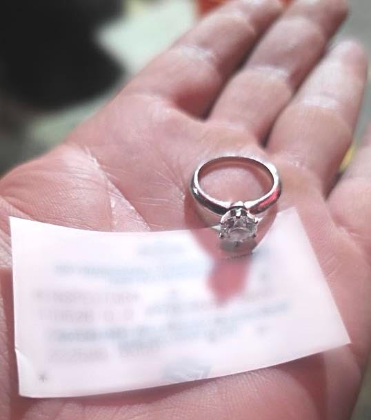 The diamond solitaire ring. Photo from Facebook/SBS Transit Ltd