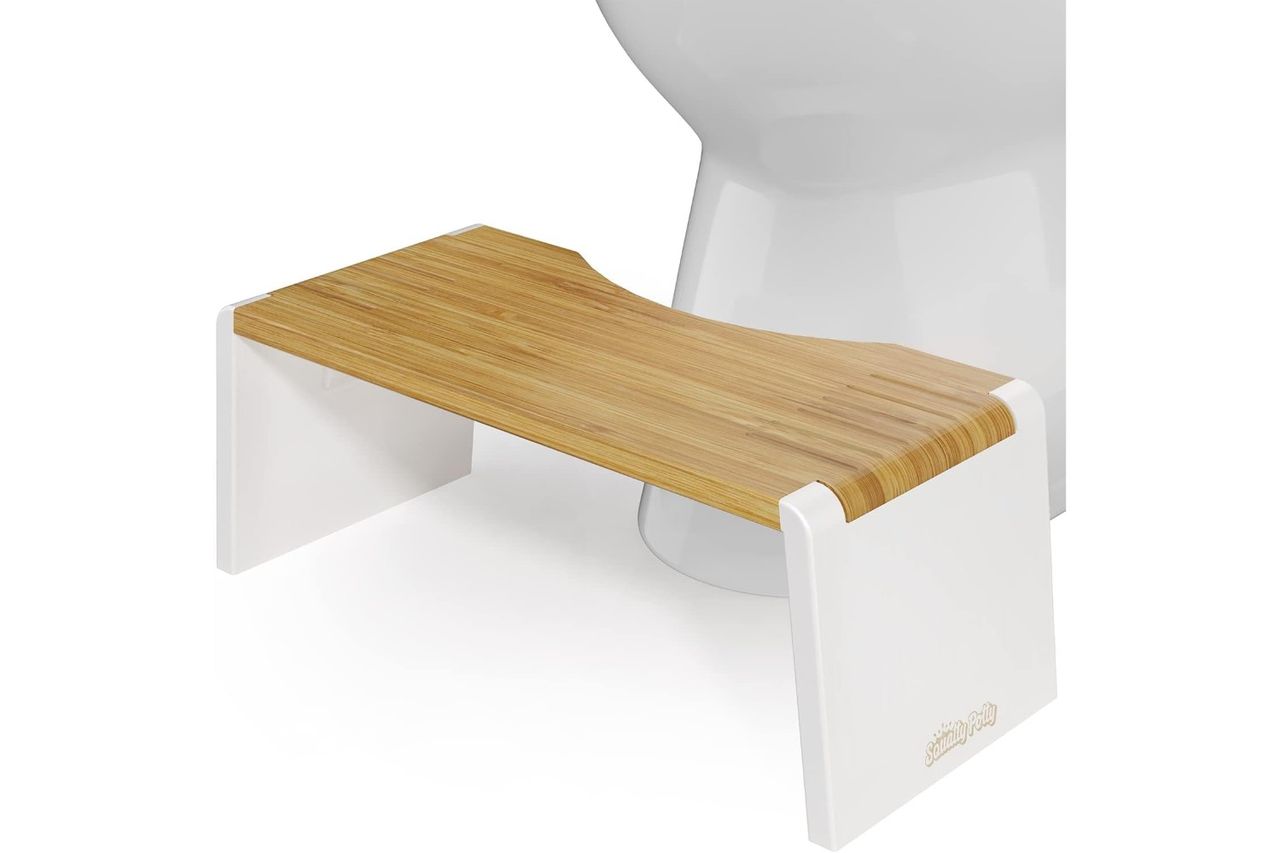 squatty potty stockholm folding bamboo toilet stool Credit: Amazon