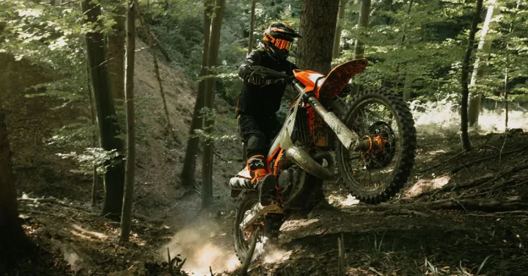 ktm enduro bikes in forest