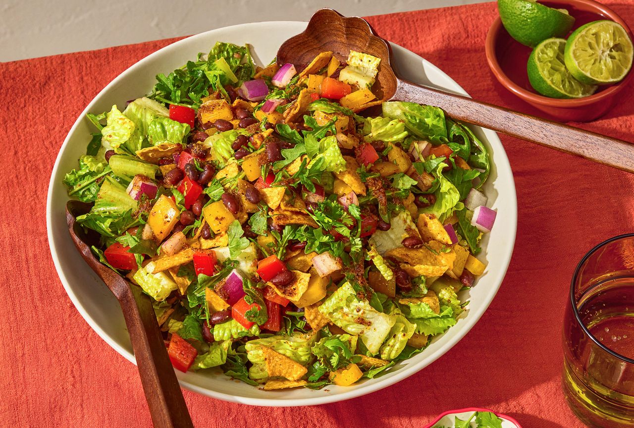 A recipe image of Black Bean Fajita Salad Credit: Photographer: Ali Redmond.