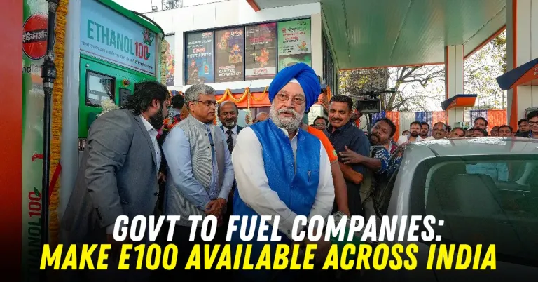 indian government e100 fuel fuel 100 percent ethanol push featured